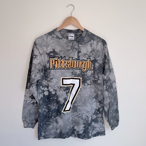 Steelers Tops - Pittsburgh Steelers Tie Dye #7 Ben Roethlisberger Long Sleeve Shirt